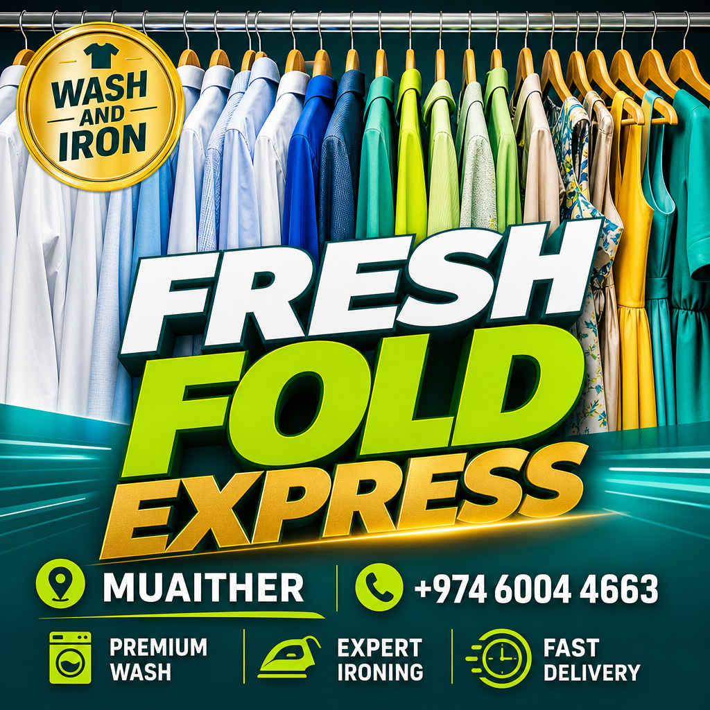 Fresh Fold Express wash and iron WhatsApp 60044663